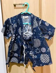 子供 甚平 100cm 紺色 和柄 男の子 夏祭り 花火 秋イベント