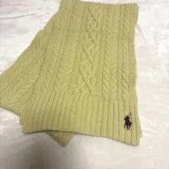 ラルフローレン ケーブルニット マフラー 黄色