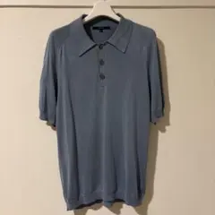GUCCI シルク100%ポロシャツ　Sサイズ　サックスブルーのサムネイル