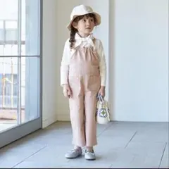 プティマイン(petit main)ワイドサロペット　ベージュ　90cm