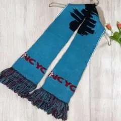 【入手困難】NCYC ニットマフラー ブルー ブラック 輸入品