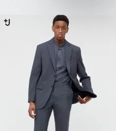 【美品】+J ウールブレンドジャケット＆スリムフィットパンツ セットアップ L