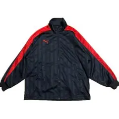 日本製 PUMA トラック ジャケット ジャージ 赤 黒 S〜M 刺繍 サッカー