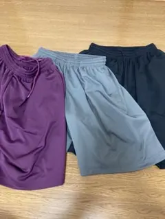 glimmerハーフパンツS 3枚セット 紫・グレー・黒　スポーツ 小学生のサムネイル