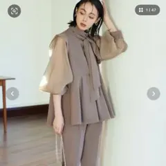 RUIRUE BOUTIQUE パンツセットアップ ボウタイ付