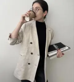 ほぼ未使用 anuans テーラードジャケット SMALL ベージュ レディース