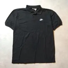 90s NIKE　ポロシャツ　刺繍ロゴ　ブラック　Mサイズ メンズのサムネイル