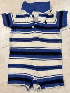 POLO ラルフローレン　ロンパース 青と白のストライプ