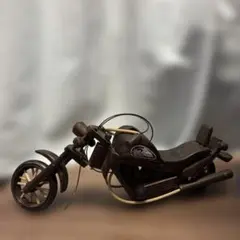 ♦︎ 【訳あり】大型 木製バイク模型 ハーレー　オブジェ 全長約48cmのサムネイル
