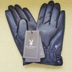 [未使用品] PLAYBOY レザー手袋 ブラック
