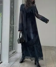willfully dot tulle panel lace velour OPのサムネイル