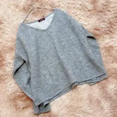 アーバンリサーチ (F）Vネックニット グレー ショート丈 長袖 レディース 春
