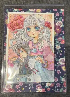「整理品」手描きイラスト　ハガキサイズ　チマチョゴリ