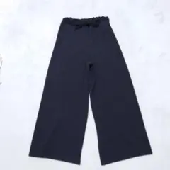 G2-3818　ワイドパンツ　柔らかいリブ素材　ウエストゴム　ゆったり　M