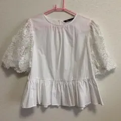 zara m チュニック ブラウス トップス　袖レース
