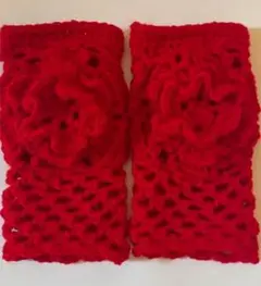 かぎ針編み　ハンドウォーマー　ハンドメイド