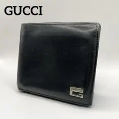 GUCCI グッチ 二つ折り財布 小物 Gロゴ金具 レザー ブラック ウォレットのサムネイル
