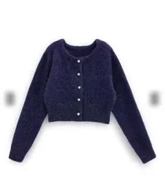 ラメ　ジャギーニットカーディガン　grl