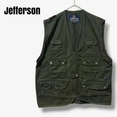 y102526 Jefferson フィッシングベスト カーキ 綿100