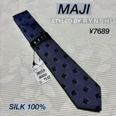 アオキ　大剣幅7cm 小柄　スリムタイ　MAJI ブルーのサムネイル