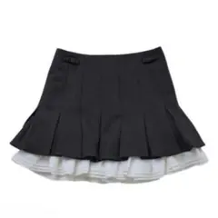 darich ダーリッチ ダブルレイヤードプリーツミニスカート グレー