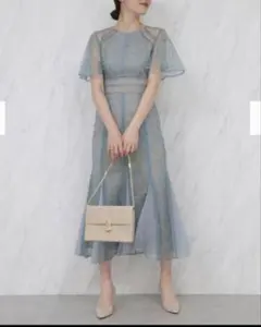 ラグナムーン ブルー ミントグリーン レース マーメイド ワンピース ドレス S