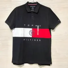 TOMMY HILFIGER トミーヒルフィガー ポロシャツ M メンズ 黒