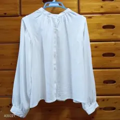 【新品 タグ付き】前後で着れる2wayブラウス オフホワイト 長袖ブラウス M