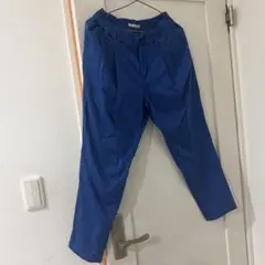 カジュアルパンツ 青 ゴムウエスト