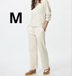 ユニクロ　ウォッシャブルリブニットパンツ