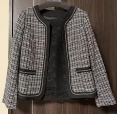 【卒業式・入学式に】チェック柄ジャケットとレーストップスセット