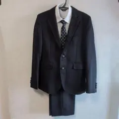 ミチコロンドンコシノ　140フォーマル ブラック　ストライプ　銀ボタン　卒業式