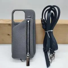 ajew エジュー iPhone13pro用のケース グレー ショルダー付