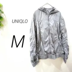 【1419】 UNIQLO パーカー　ジャケット　ナイロン　グレー　スポーツのサムネイル