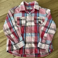 DOUBLE.B チェック柄 長袖シャツ 100cm