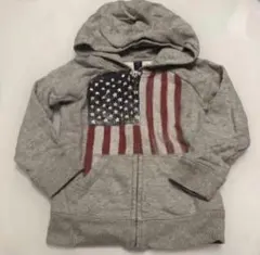 baby Gap★グレー☆パーカー★100☆アメリカ国旗★星条旗☆ベビーギャップ