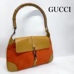 GUCCI ジャッキー ハンドバッグ オレンジ カンデンスキー バンブーハンドル