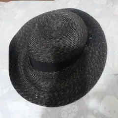 ブラック ストローハット 麦わら帽子