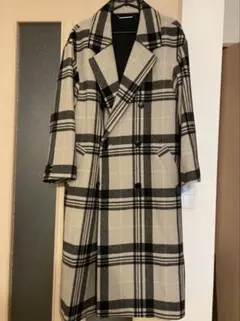 【ミラオーウェン】チェック柄 ビッグチェスターコート