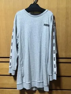 未使用　PUMA スウェットワンピース　ロゴ　スウェットロングTシャツ　グレー