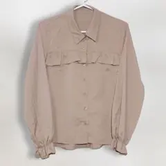 INGNI フリルブラウス ベージュ 長袖 M くすみカラー 大人可愛い