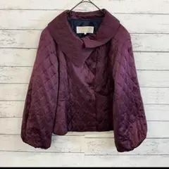 NINA RICCI キルティングジャケット 9号 ワインレッド 上品 高級感