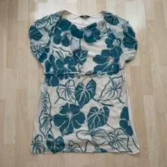 A.T （ATSURO TAYAMA）花柄ワンピース シースルー Tシャツ素材