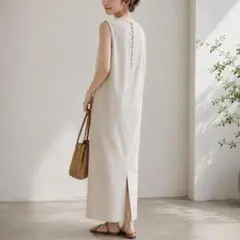 【美品】アーバンリサーチ リネン混 ストレートロングワンピース
