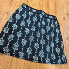 ZARA 幾何学柄 台形スカート XS ネイビー×ターコイズ　モロッカンのサムネイル
