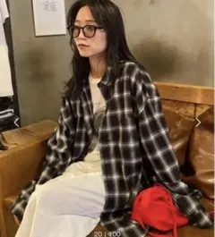 CIAOPANIC TYPY ルーズシルエットチェックシャツ　グレー