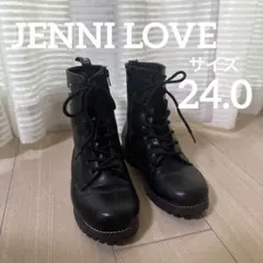 JENNILOVE 24.0 黒レースアップブーツ