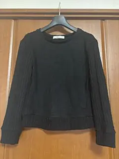 345.黒の長袖ニットセーター サイズ38