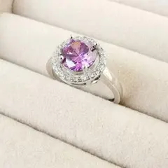 セール ジルコニア アジサイ パープル リング プレゼント シルバー925