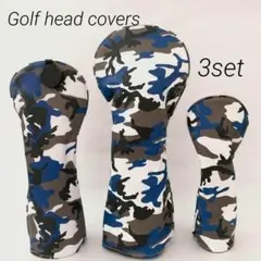 ゴルフヘッドカバー　3セット　迷彩　カモフラ　ドライバー　ウッド　ユーティリティ